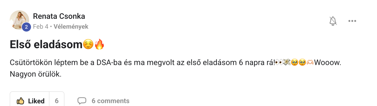 Magyar tanítvány eredménye — Renáta